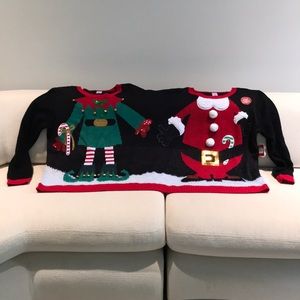 Christmas sweater for two to wear together.